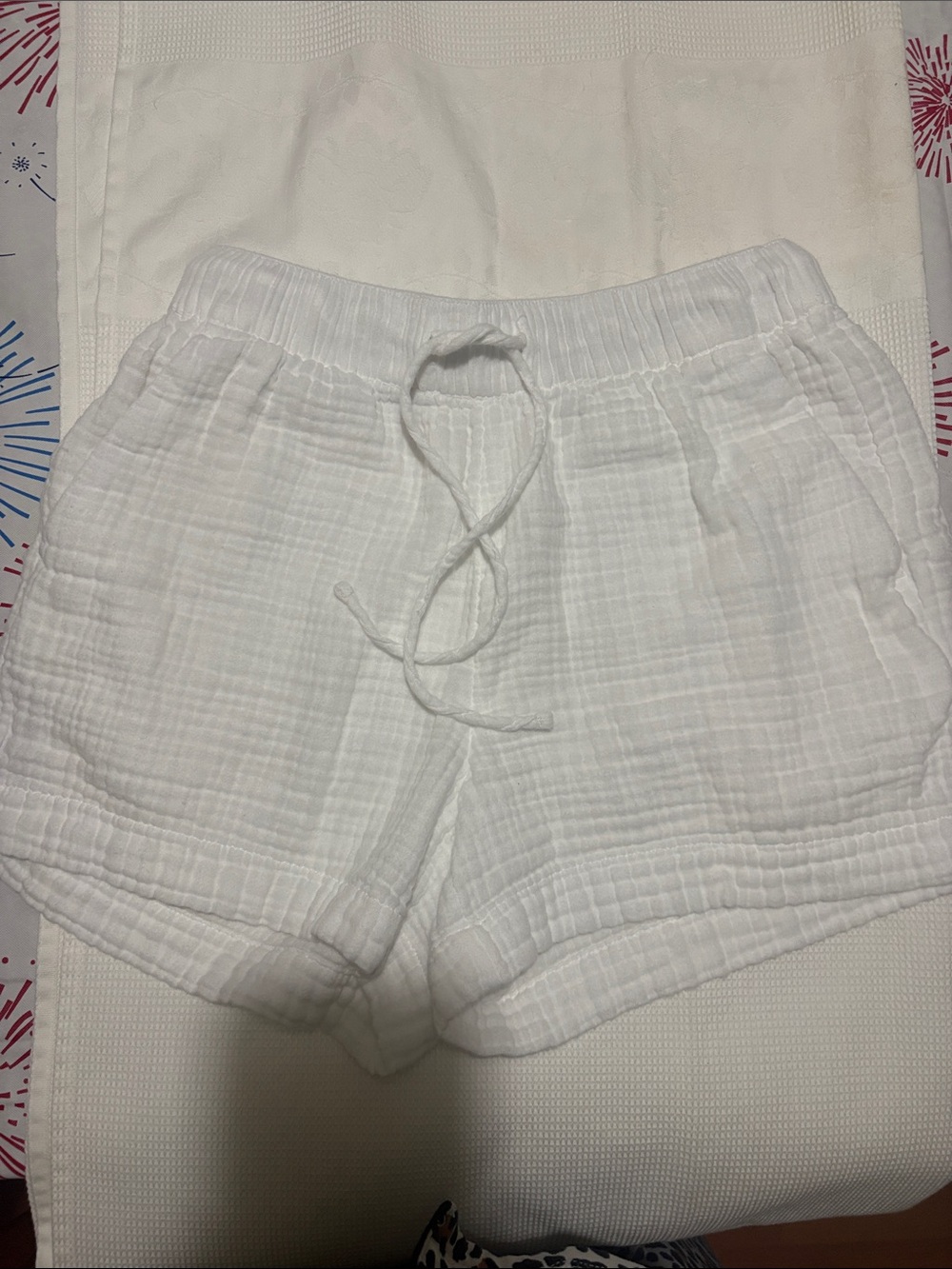LOFT WHITE DRAWSTRING SHORTS